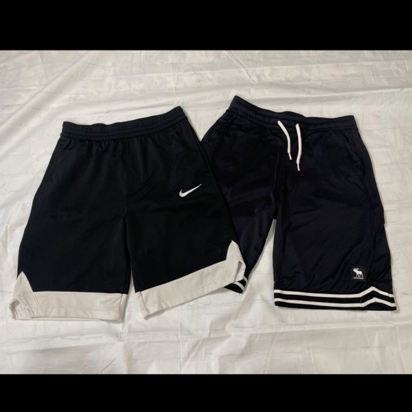 2 pairs of boys athletic shorts Nike & Abercrombie kids boys size XL 16 black - Picture 1 of 16